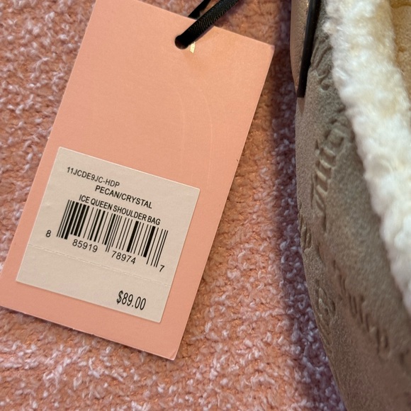 JUICY COUTURE ICE QUEEN SHOULDER BAG PECAN SHEARING Perfect For Winter Outfits - Picture 5 of 15